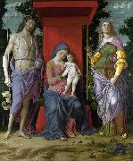 Andrea Mantegna Madonna mit Hl. Maria Magdalena und Hl. Johannes dem Taufer oil painting